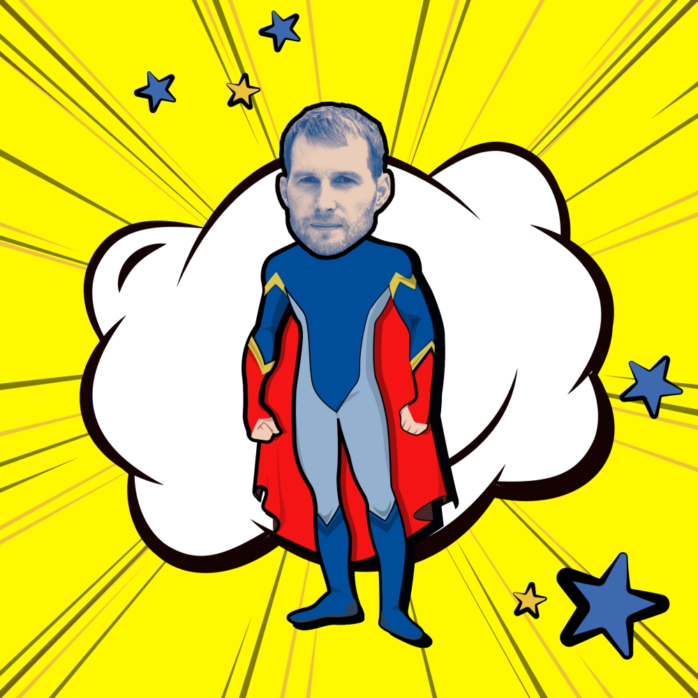 Štěpán Mikeš z DataHelpu jako Superman